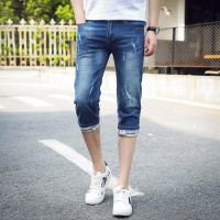 超音狼夏款 破洞休闲七分牛仔裤KK-768