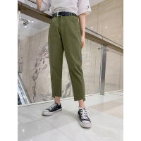 天淳尔春夏款 裤腰字母装饰不规则裤脚工装裤XSYC-6632