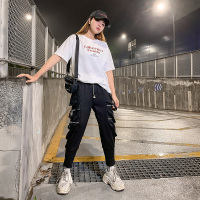 天淳尔春夏款 高束脚裤腿口袋条休闲工装裤XSYC-6636