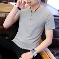 超音狼夏款 休闲小V领T恤UK-T1914