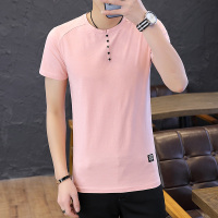 超音狼夏款 休闲纽扣圆领T恤男UK-T2043