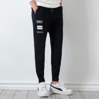 超音狼夏款 黑色印花针织休闲裤LSZC-604