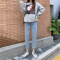 天淳尔秋款 骑兵斜弹力哈伦萝卜牛仔裤BJH-8224