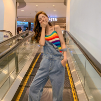 天淳尔新款 宽松直筒长背带裤KS-2019