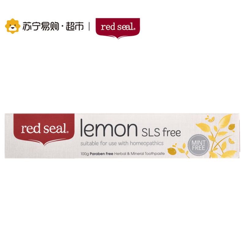 红印red seal天然柠檬味牙膏无氟 清新口气 100g