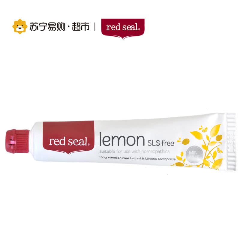 红印red seal天然柠檬味牙膏无氟 清新口气 100g图片