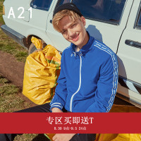 A21秋季2018运动外套男宽松潮牌风衣男条纹立领男士夹克