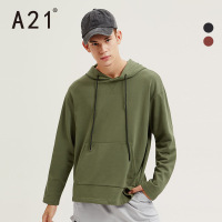 A21卫衣男连帽秋季2018新款套头字母印花潮流不规则长袖宽松外套