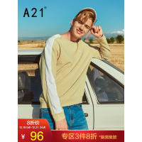 A21秋季2018新款男装学院风圆领宽松落肩长袖潮男卫衣衫学生套衫