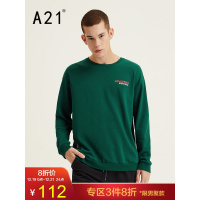 A21秋季2018新款男装街头时尚宽松圆领长袖卫衣落肩印花上衣