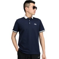 李宁男子夏季时尚运动舒适透气翻领短袖POLO