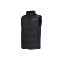 李宁男时尚系列防风立领拉链运动保暖羽绒马甲