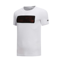 李宁短袖男士T恤宽松圆领纯棉透气运动休闲文化衫