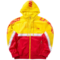 李宁运动时尚系列男子复古经典撞色宽松运动风衣