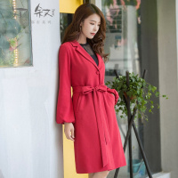 烟花烫风衣秋装女2018新款淑女气质宽松开衫外套 轻雾3832960