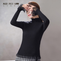 烟花烫毛衣女秋2018新款清新简约复古气质高领针织衫上衣 凤衔3833220