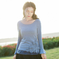 烟花烫冬装女2018新款针织衫时尚复古简约清新上衣T恤打底衫 述川3840780