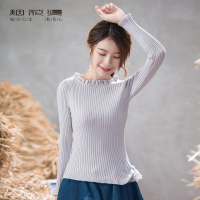 烟花烫冬毛衣女2018新款纯色清新气质修身显瘦绣花打底衫 音扬3840450