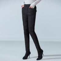 烟花烫冬装女2018新款羽绒裤时尚贴花修身显瘦保暖休闲裤子 翘菱3840540