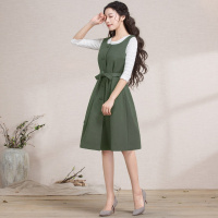 烟花烫XW冬装女2018新款短外套+腰带背心连衣裙休闲时尚套装 如暖03731540