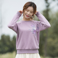 烟花烫冬卫衣2018新款女清新甜美宽松百搭绣花长袖打底衫 缘来3841880