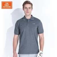美国户外 男款夏季透气抗起球翻领polo短袖衫棉