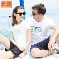 美国户外功能t恤男纯棉户外速干衣女士快干t恤排汗透气夏季