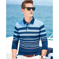杰米克美式简约休闲条纹撞色polo衫