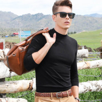 杰米克2018新款【合身保暖】秋冬时尚毛衣帅气百搭合身保暖半高领男士羊毛衫