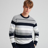 【自营】杰米克 帅气百搭针织衫秋季毛衣时尚休闲提花圆领男士羊毛衫