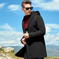 杰米克2018冬季新款【基础简约】休闲连帽合身简约百搭内绗线中长款男士羽绒服