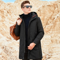 杰米克2018冬季新款【精致工艺】新款冬季简约休闲百搭合身连帽长款男士羽绒服
