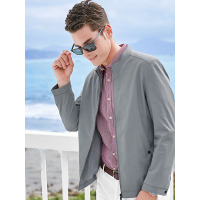 【苏宁自营】杰米克男装春装新款男士休闲商务立领提花面料夹克外套