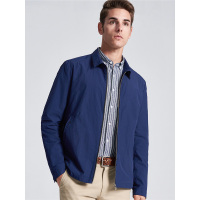 【苏宁自营】杰米克男装 春季新款男士商务休闲纯色简约翻领夹克外套