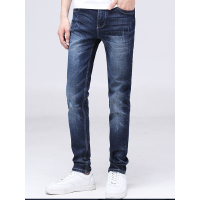 【苏宁自营】杰米克男装 新款舒适织带装饰优质牛仔布修身直筒裤男士牛仔裤