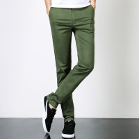 【苏宁自营】杰米克男装 新款舒适中腰棉质修身直筒裤男士休闲裤长裤