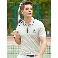 【自营】杰米克男装 夏季新款休闲翻领棉质纯色男士短袖POLO衫