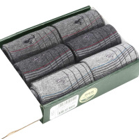 七匹狼混色中筒棉质商务舒适袜子6双盒装