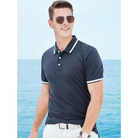 【自营】杰米克男装 夏季纯色百搭翻领棉质T恤男士短袖polo衫