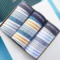 七匹狼 3条装兰精粘纤冰丝舒适印花平角男士内裤