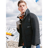 【自营】杰米克 男士外套保暖防羊羔毛可立可翻领男士羽绒服