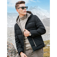 【自营】杰米克 羽绒服鸭绒保暖连帽拉链开衫口袋男士外套羽绒服男