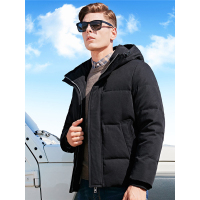 【自营】杰米克 男士羽绒服保暖斜插袋防风袖连帽男士羽绒服