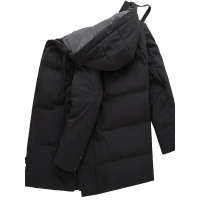 【自营】杰米克 男士羽绒服立体直充休闲合身男士羽绒服连帽中长款外套