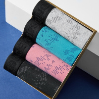 七匹狼4条装-棉氨包腰印花男式男士内裤平角青年棉质男内裤