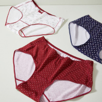 杉杉【高弹中腰】女士内裤可爱波点舒适亲肤提臀内衣三角裤头女3条盒装