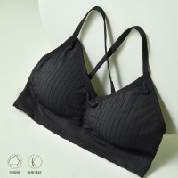 杉杉【舒适无痕】竖条纹柔软透气聚拢无钢圈美背内衣运动文胸罩女