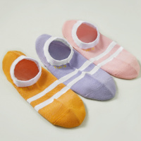 杉杉螺纹加固马卡龙明线撞色纯棉均码可爱夏季透气女士短袜船袜