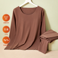 杉杉秋季女士针织磨毛无痕裁剪秋衣秋裤弹力腰带女士保暖套装两件套