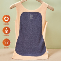 杉杉太极石贴片发热德绒内里磨毛无痕女士吊带打底保暖背心无袖上衣